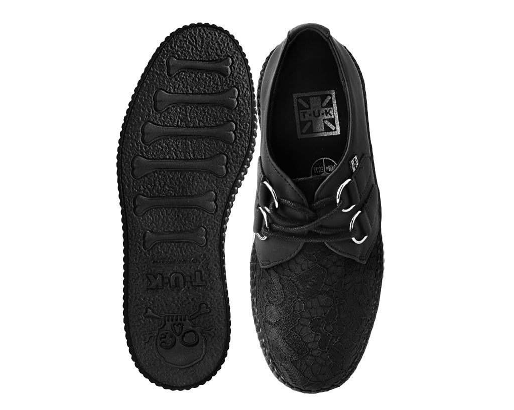 V3164 Black Lace Viva Mondo Creeper - T.U.K. Shoes