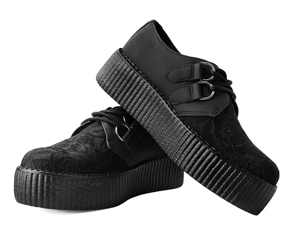 V3164 Black Lace Viva Mondo Creeper - T.U.K. Shoes