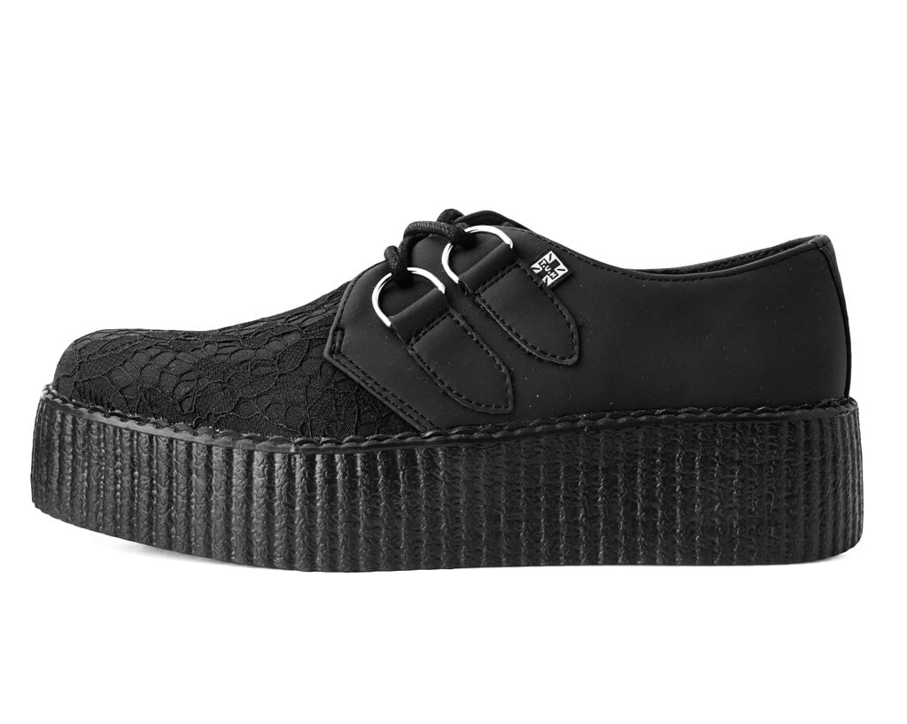 V3164 Black Lace Viva Mondo Creeper - T.U.K. Shoes
