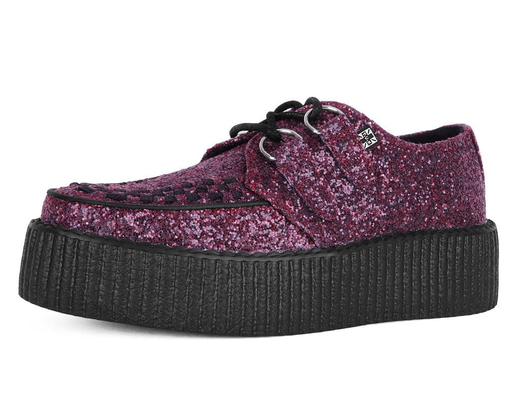 V3234 Burgundy Glitter Viva Mondo Creeper - T.U.K. Shoes