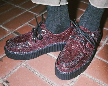 V3234 Burgundy Glitter Viva Mondo Creeper - T.U.K. Shoes