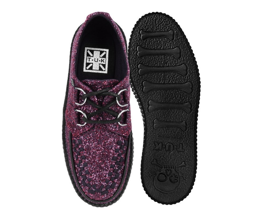 V3234 Burgundy Glitter Viva Mondo Creeper - T.U.K. Shoes