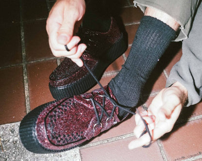 V3234 Burgundy Glitter Viva Mondo Creeper - T.U.K. Shoes