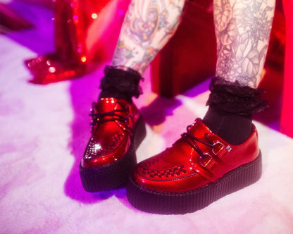 V3256 Red Patent Viva Mondo Creeper - T.U.K. Shoes