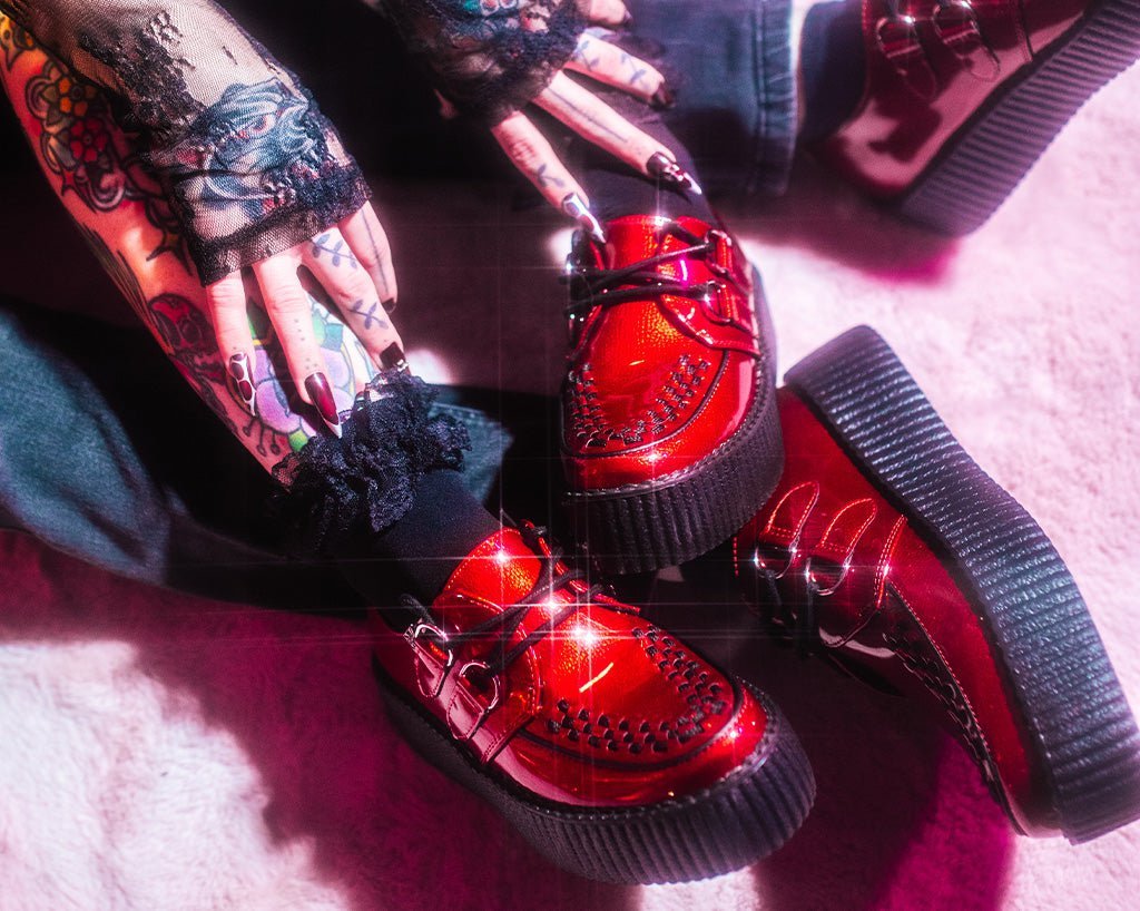 V3256 Red Patent Viva Mondo Creeper - T.U.K. Shoes