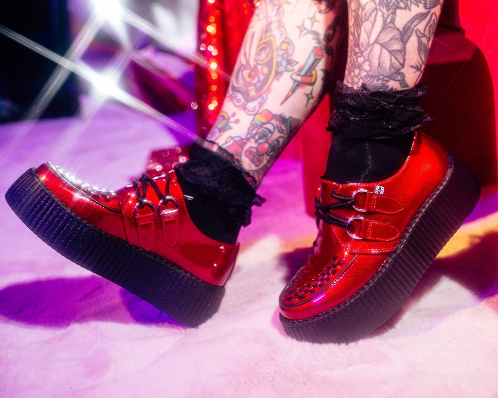 V3256 Red Patent Viva Mondo Creeper - T.U.K. Shoes