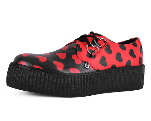V3258 Black & Red Hearts Viva Mondo Creeper - T.U.K. Shoes