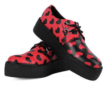 V3258 Black & Red Hearts Viva Mondo Creeper - T.U.K. Shoes