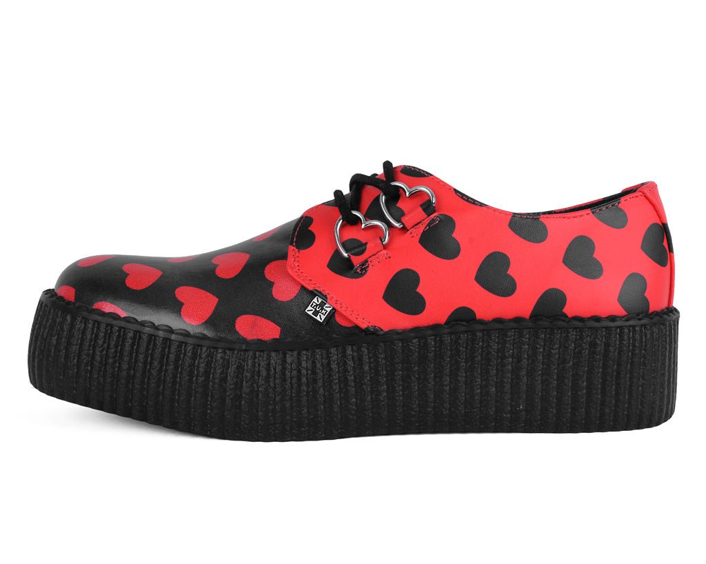 V3258 Black & Red Hearts Viva Mondo Creeper - T.U.K. Shoes