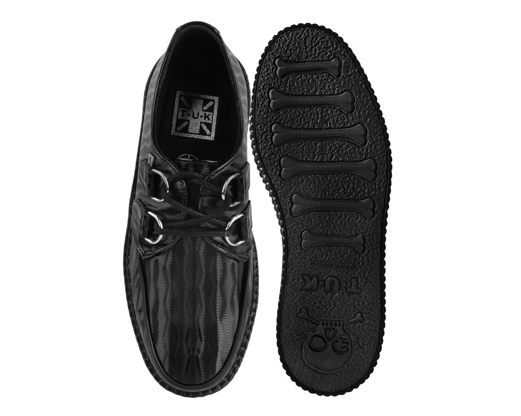 V3204 Black Wavy Patent Viva Mondo Creeper - T.U.K. Shoes