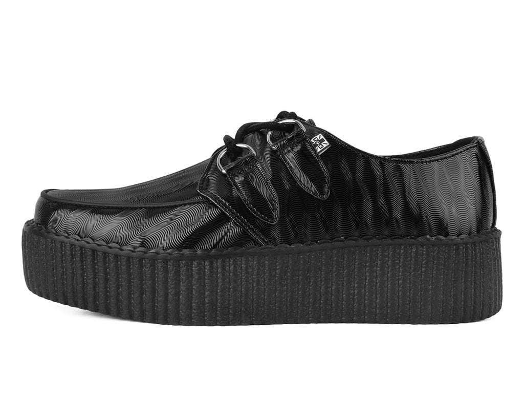 V3204 Black Wavy Patent Viva Mondo Creeper - T.U.K. Shoes