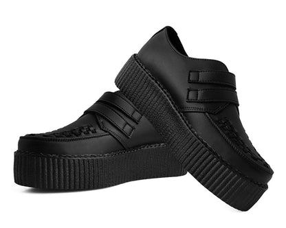 V9743 Black TUKskin™ 2-Buckle Skull Creeper - T.U.K. Shoes
