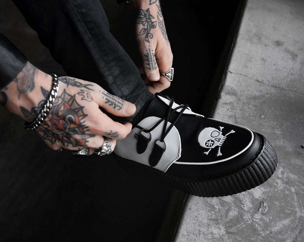 V3209 Black & White Pirate Viva Mondo Creeper - T.U.K. Shoes