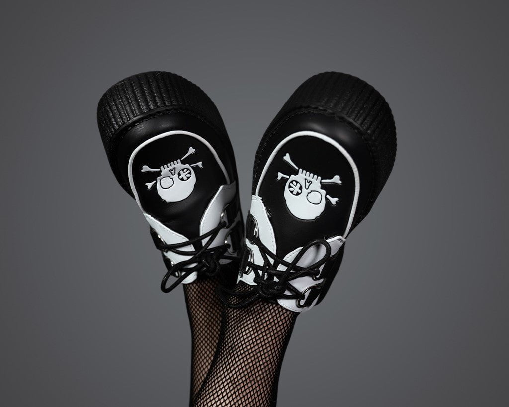 V3209 Black & White Pirate Viva Mondo Creeper - T.U.K. Shoes