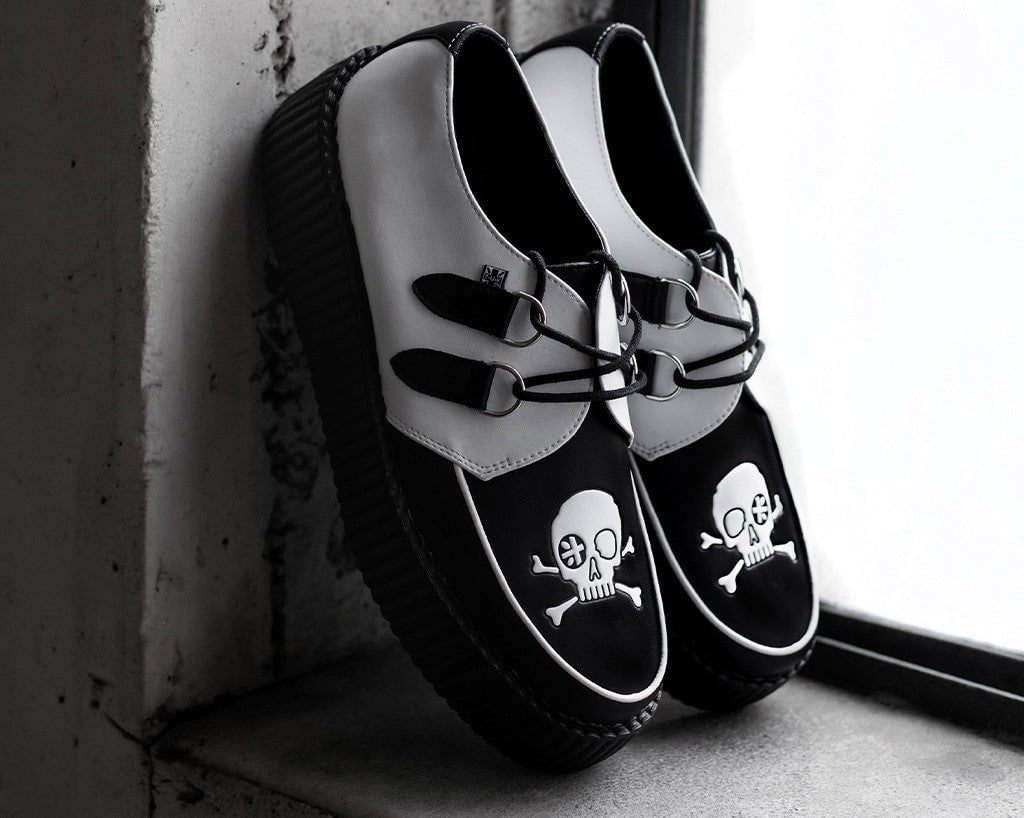 V3209 Black & White Pirate Viva Mondo Creeper - T.U.K. Shoes