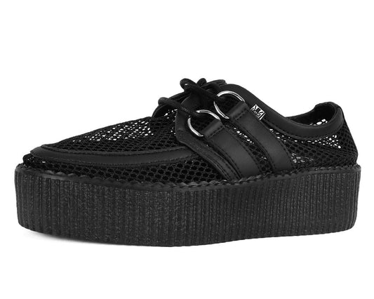 V3272 Black Fishnet Viva Mondo Creeper - T.U.K. Shoes