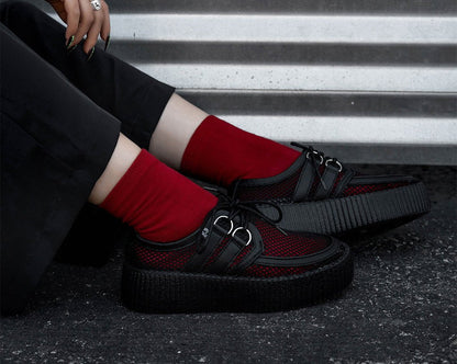 V3272 Black Fishnet Viva Mondo Creeper - T.U.K. Shoes