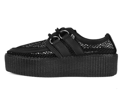 V3272 Black Fishnet Viva Mondo Creeper - T.U.K. Shoes