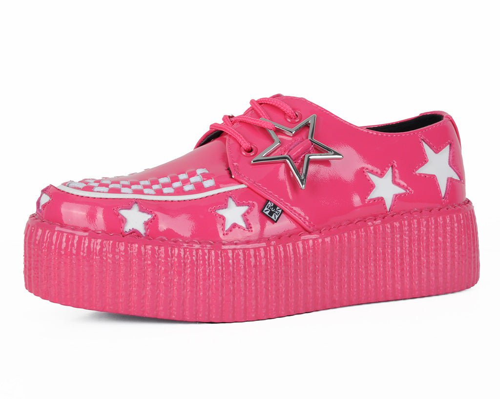 V3265 Pink & White Star Viva Mondo Creeper - T.U.K. Shoes