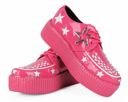 V3265 Pink & White Star Viva Mondo Creeper - T.U.K. Shoes