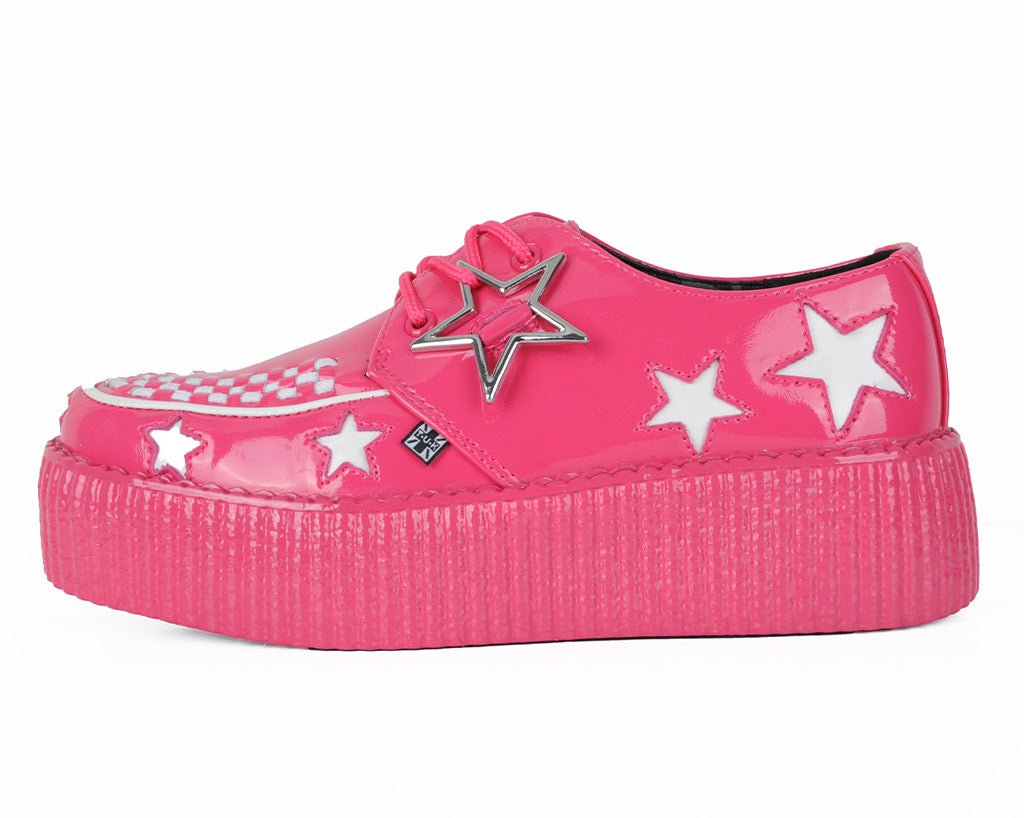 V3265 Pink & White Star Viva Mondo Creeper - T.U.K. Shoes