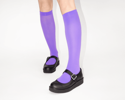 TSK1166 Purple Knee-High Nylon Mesh Sock TSK1166-OS - T.U.K. Shoes