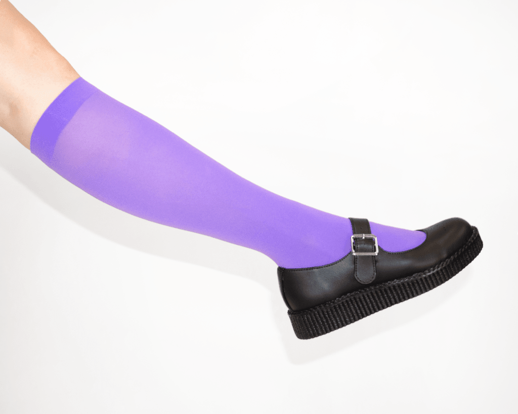 TSK1166 Purple Knee-High Nylon Mesh Sock TSK1166-OS - T.U.K. Shoes