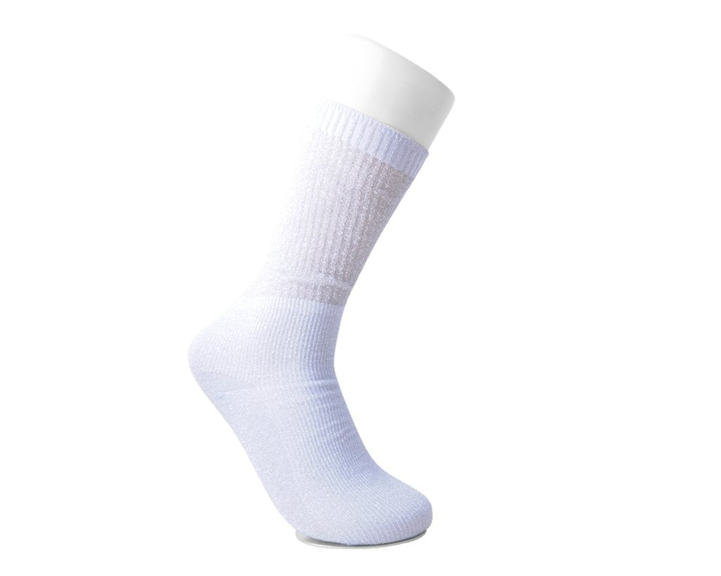 TSK1132 Silver Ribbed Glitter Sock TSK1132-OS - T.U.K. Shoes