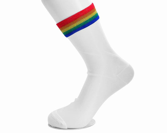 TSK1041 White Sheer Rainbow Sock TSK1041-OS - T.U.K. Shoes