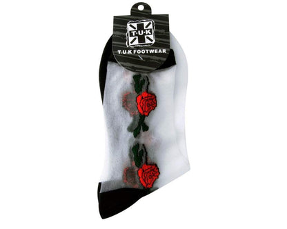 TSK1001 Red Rose Sheer Sock TSK1001-OS - T.U.K. Shoes