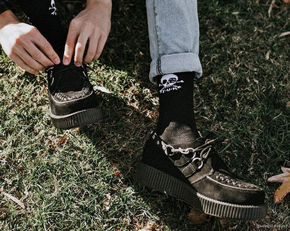 TSK1035 Black T.U.K. Skull Logo Men’s Sock TSK1035-OS - T.U.K. Shoes