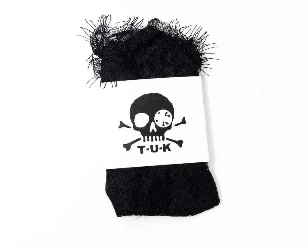TSK1064 Black Lace Ribbon Tie Ankle Sock TSK1064-OS - T.U.K. Shoes