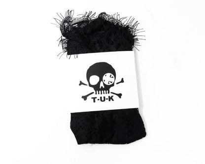 TSK1064 Black Lace Ribbon Tie Ankle Sock TSK1064-OS - T.U.K. Shoes