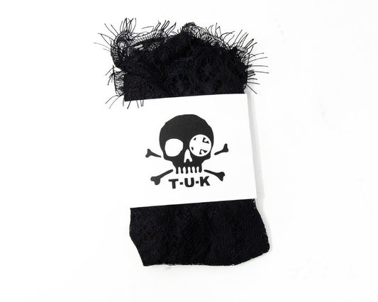 TSK1064 Black Lace Ribbon Tie Ankle Sock TSK1064-OS - T.U.K. Shoes