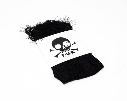 TSK1064 Black Lace Ribbon Tie Ankle Sock TSK1064-OS - T.U.K. Shoes