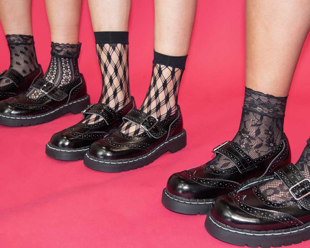 TSK1123 Black Assorted Fishnet 5-Pk Sock TSK1123-OS - T.U.K. Shoes
