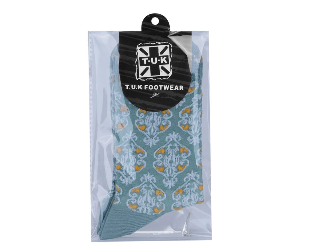 TSK1183 Teal Baroque Pattern Sock TSK1183-OS - T.U.K. Shoes