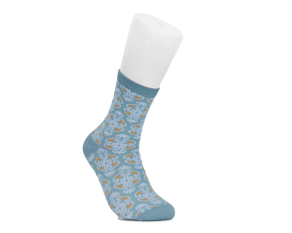 TSK1183 Teal Baroque Pattern Sock TSK1183-OS - T.U.K. Shoes