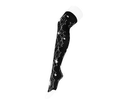 TSK1179 Black Knit Spider Thigh High Sock TSK1179-OS - T.U.K. Shoes