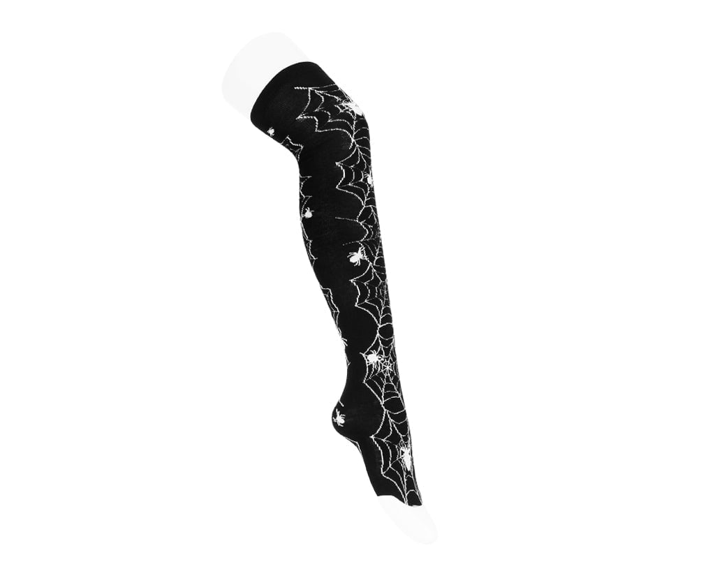 TSK1179 Black Knit Spider Thigh High Sock TSK1179-OS - T.U.K. Shoes