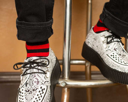 TSK1121 Red & Black Stripe T.U.K Men's Sock TSK1121-OS - T.U.K. Shoes