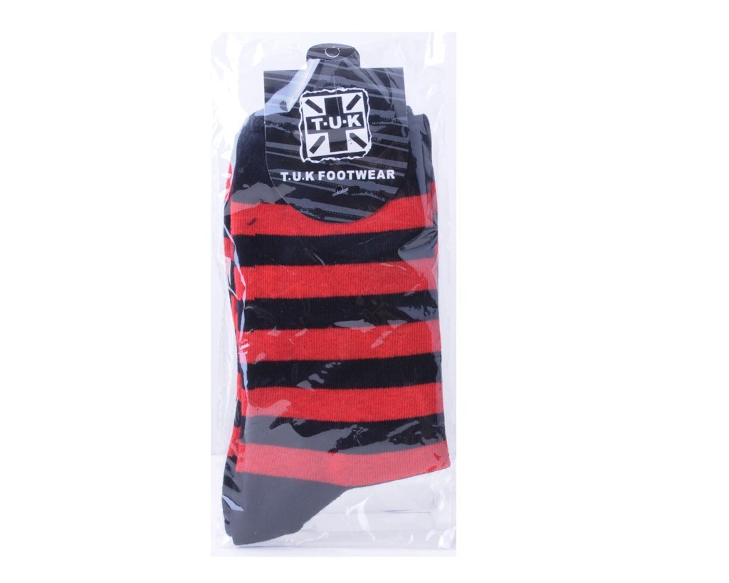 TSK1120 Red & Black Stripe T.U.K Women's Sock TSK1120-OS - T.U.K. Shoes