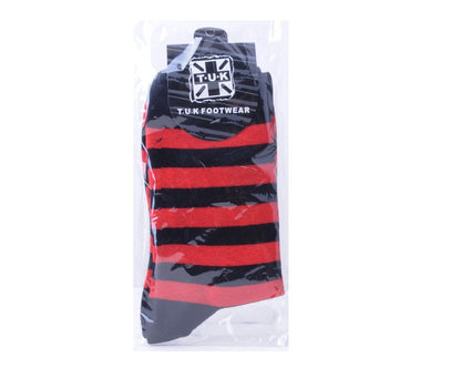 TSK1120 Red & Black Stripe T.U.K Women's Sock TSK1120-OS - T.U.K. Shoes