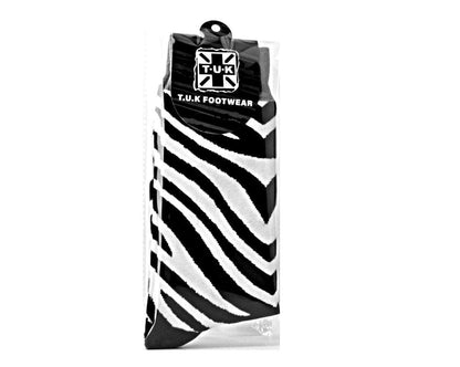TSK1091 Grey Stripe Zebra Crew Sock TSK1091-OS - T.U.K. Shoes