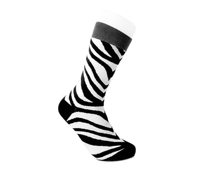 TSK1091 Grey Stripe Zebra Crew Sock TSK1091-OS - T.U.K. Shoes