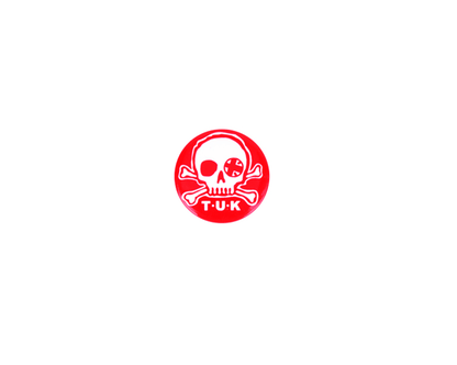 P0066 Red & White Skull Logo Pin P0066-OS - T.U.K. Shoes
