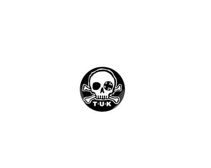P0034 Black & White Skull Logo Pin P0034-OS - T.U.K. Shoes