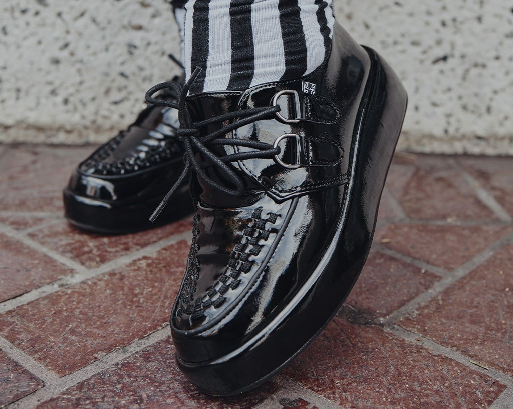 A3216 Black Liquid Viva Mondo Creeper - T.U.K. Shoes