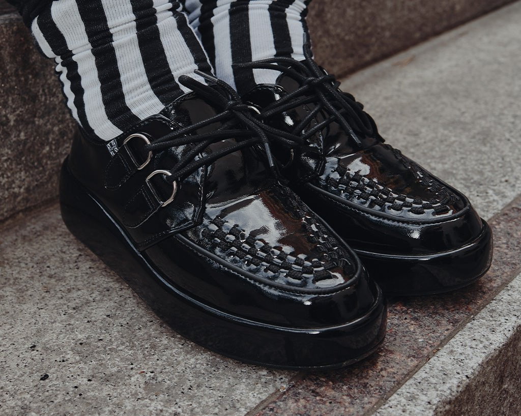 A3216 Black Liquid Viva Mondo Creeper - T.U.K. Shoes