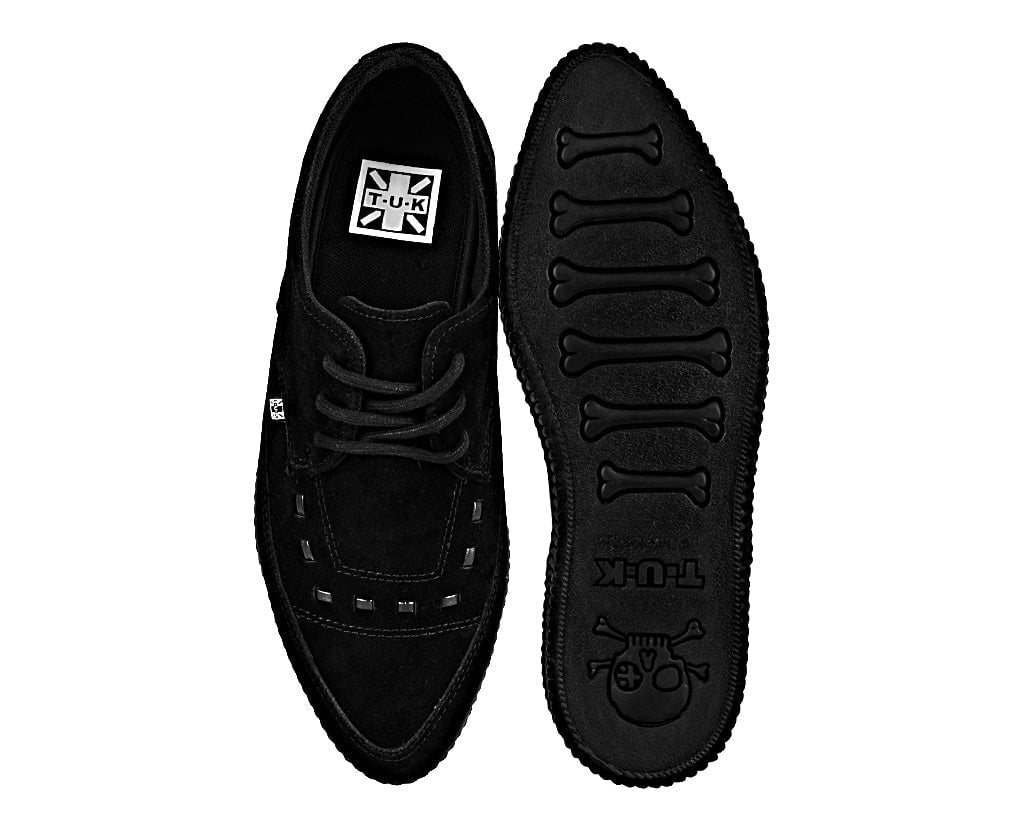 A3263 Black Suede Tie Pointed Lace Up EZC - T.U.K. Shoes